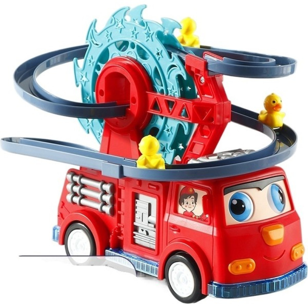 Albert Wilkins Ördek Dönme Dolap Raylı Araba Elektrikli Evrensel Itfaiye Aracı Aydınlatma Müzik Oyuncak Araba (Yurt Dışından) - Beyaz - Kırmızı Oyuncak Araç Fiyatı