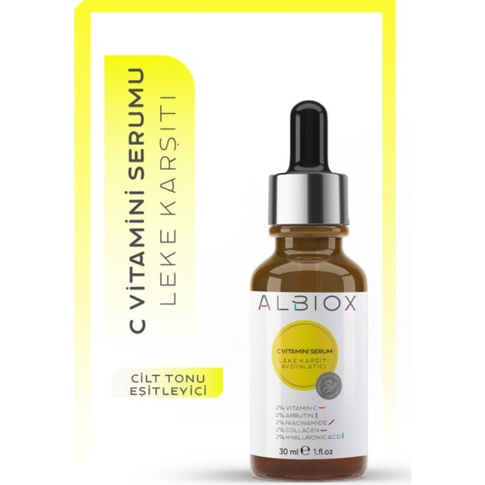 Albiox C Vitamini Serumu (Vitamin C + Hyaluronic Acid + Arbutin + Collagen + Niacinamide) 30 ml Anti-Aging / Yaşlanma Karşıtı Fiyatı