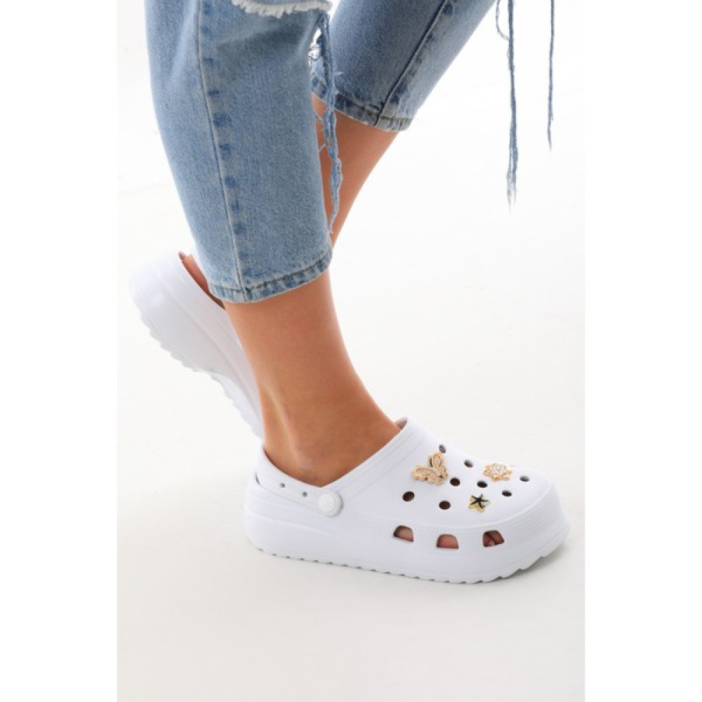 Albishoes Anne&Kız Yüksek Tabanlı Taşlı Hastane Aşçı Hemşire Doktor Plaj Havuz Sandalet Terlik Kadın Terlikleri ve Sandaletleri Fiyatı