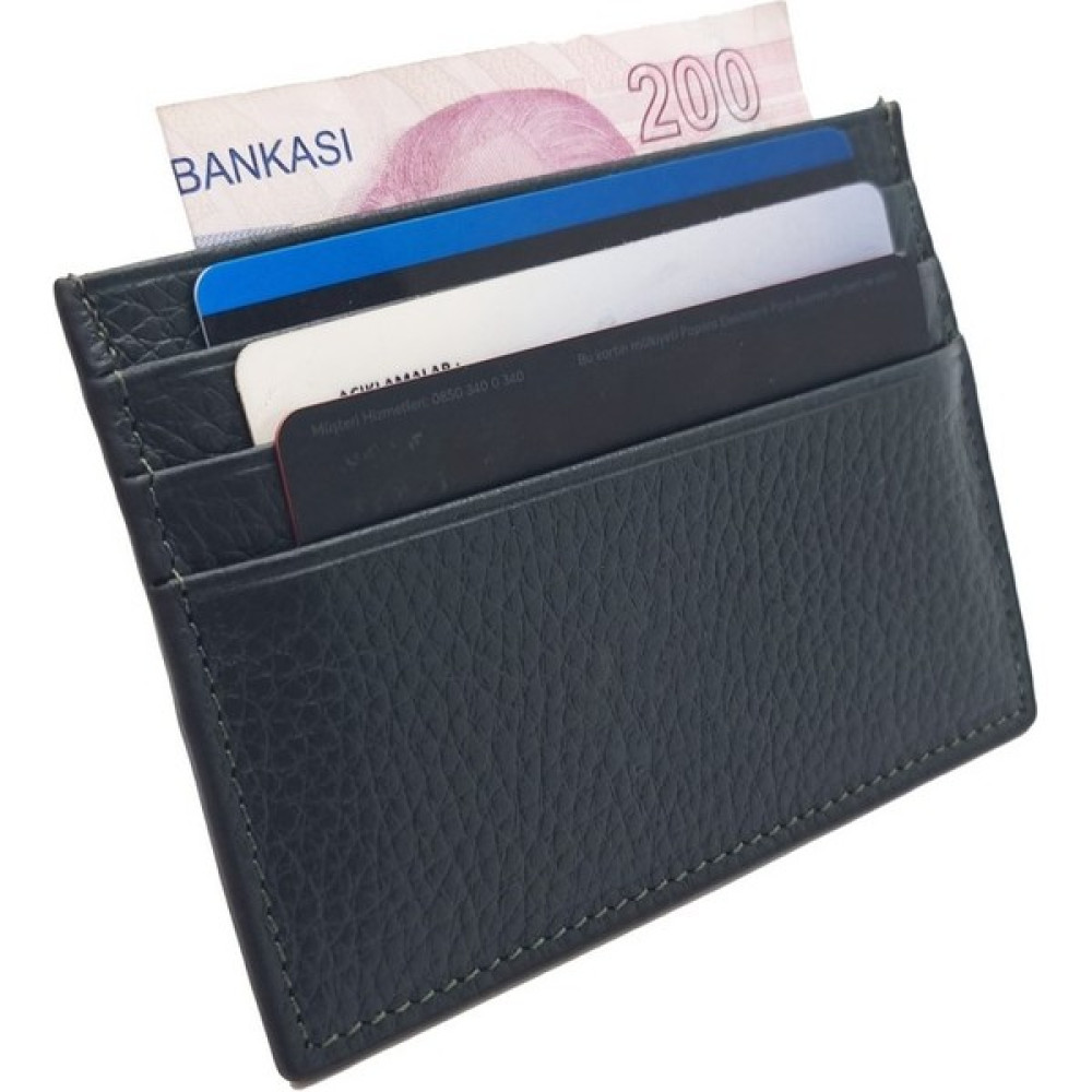 ALC Collection Hakiki Deri Floter Desen Yeşil Ince Unisex Klasik Kartlık Cüzdan Erkek Kartlık Fiyatı