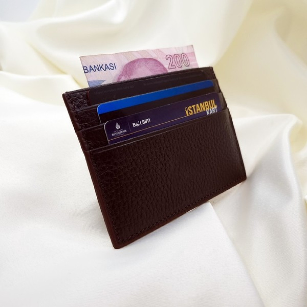 ALC Collection Hakiki Deri Kahverengi Klasik Ince Unisex Kartlık Cüzdan Erkek Kartlık Fiyatı