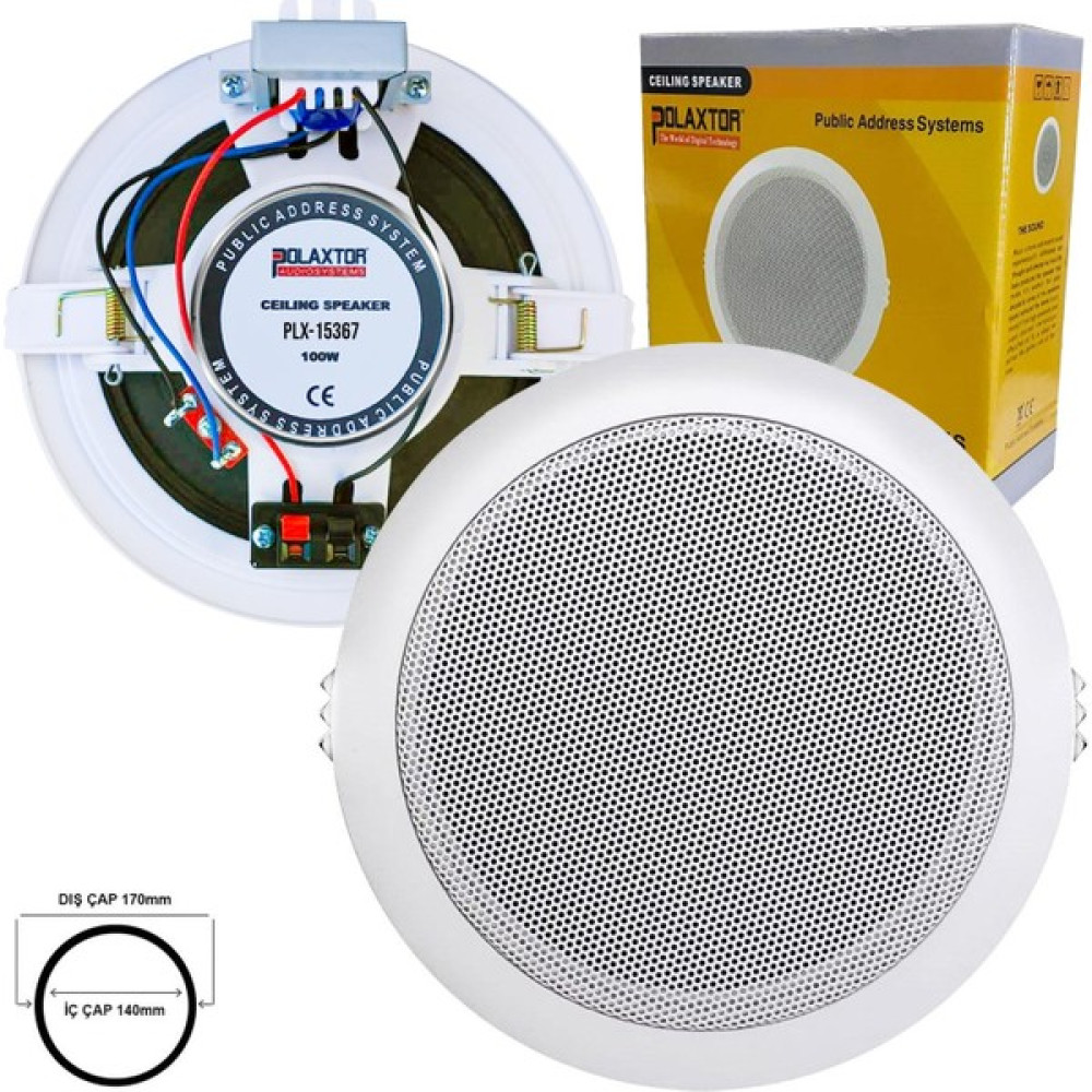 Alçıpan Tavan Hoparlör 13CM 100V Trafolu Polaxtor Stüdyo ve Sahne Ekipmanları Fiyatı
