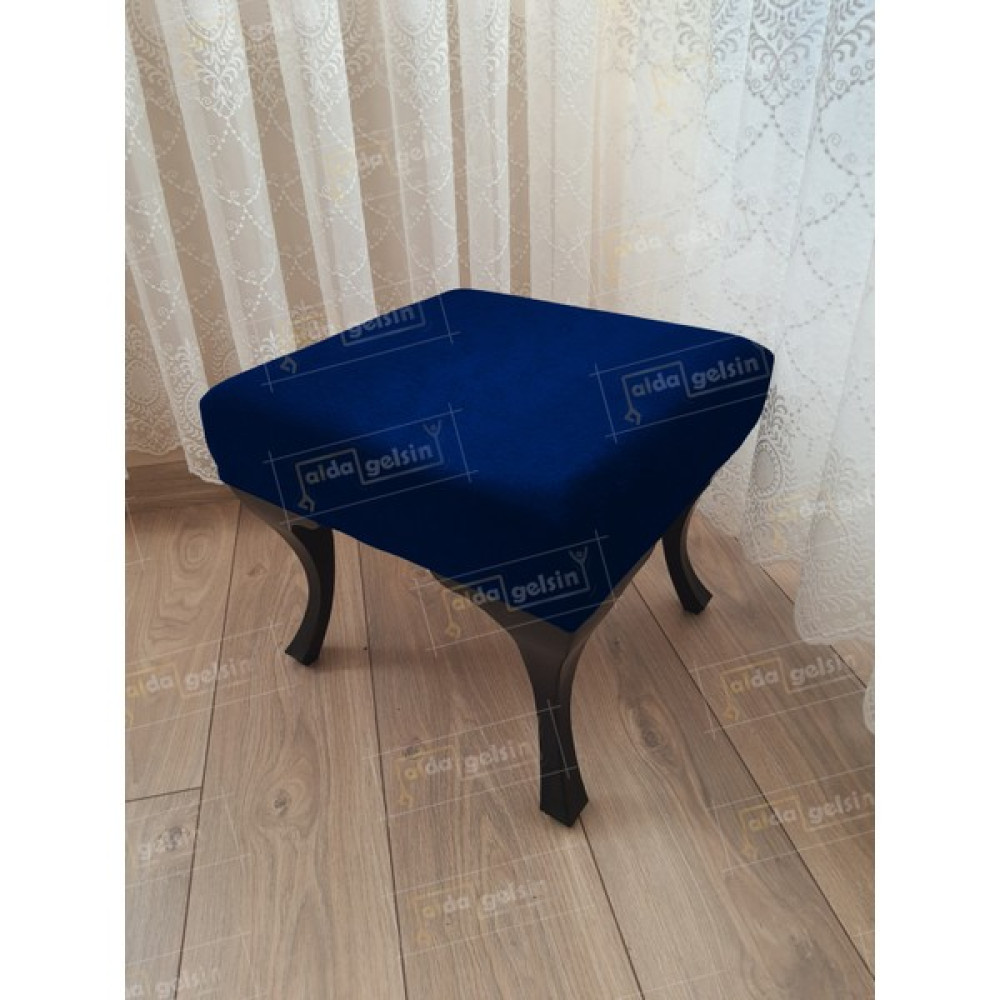 Alda Gelsin 45 x 45 Düz Kapı Önü Ayak Ucu Puf Siyah Ayak - 45 x 45 cm - Lacivert Puf Fiyatı