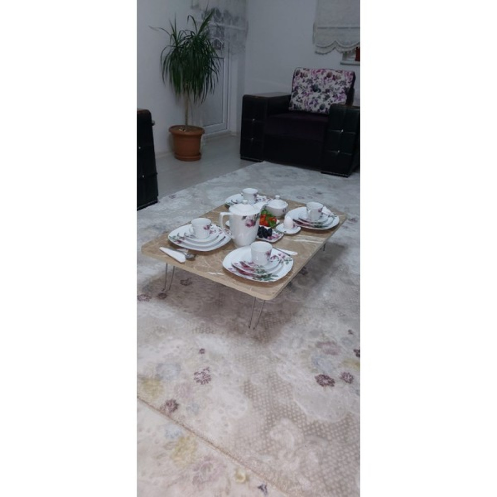 Alda Gelsin Yeni Model Dikdörtgen Yer Sofrası 60 x 90 cm - Kahverengi Yemek & Mutfak Masası Fiyatı