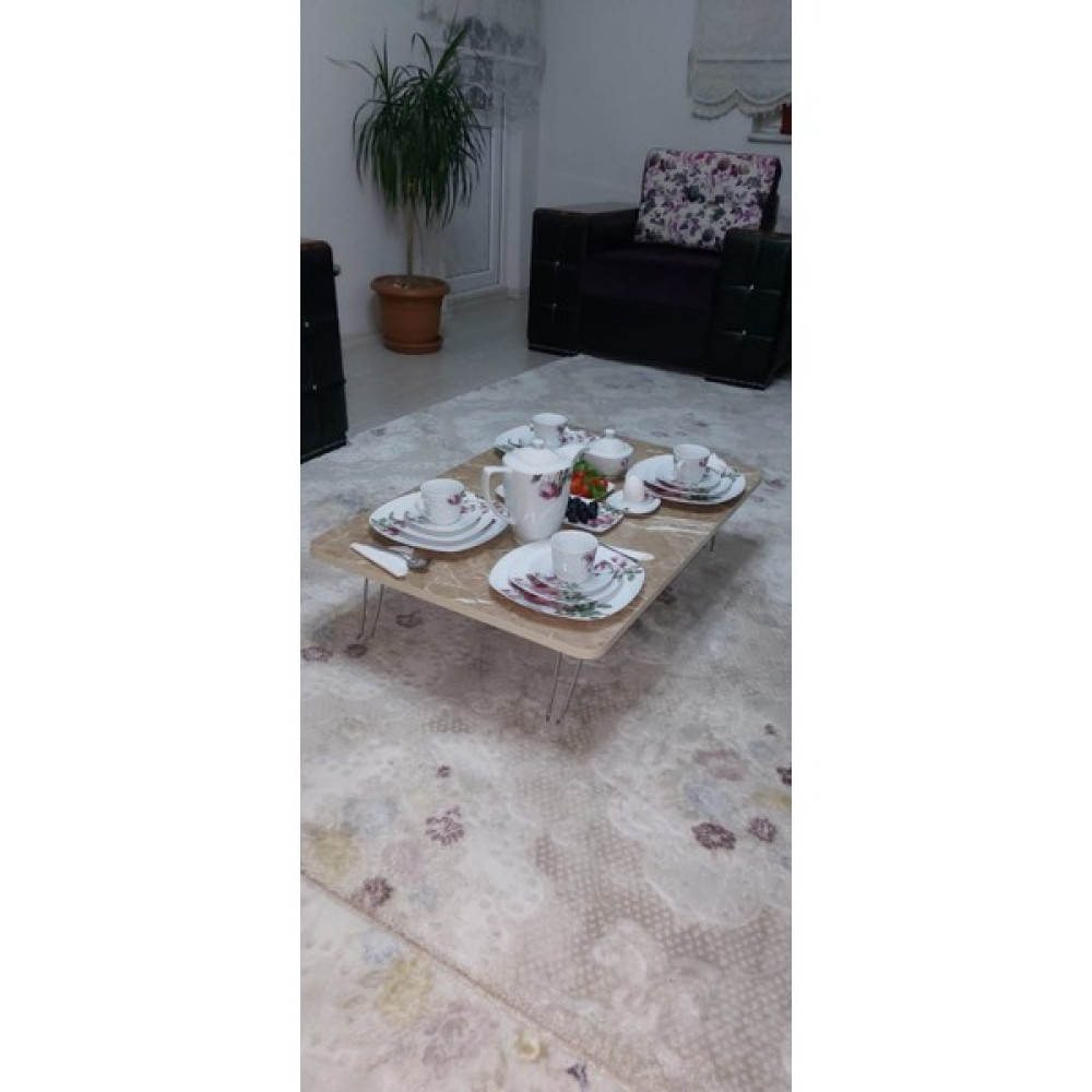 Alda Gelsin Yeni Model Dikdörtgen Yer Sofrası 70 x 120 cm - Kahverengi Yemek & Mutfak Masası Fiyatı