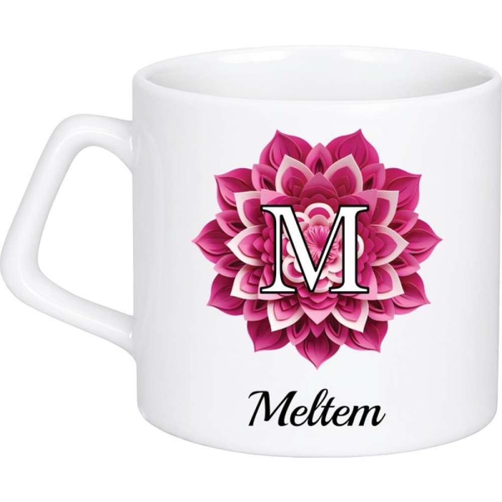 Aldesid Kişiye Özel Harf ve Isim Baskılı Kupa Bardak Isme Özel Kupa Çiçekli ve Harfli Kupa Pembe Mandala-2 - Beyaz - 225 ml Fincan / Bardak / Kahve Takımı Fiyatı