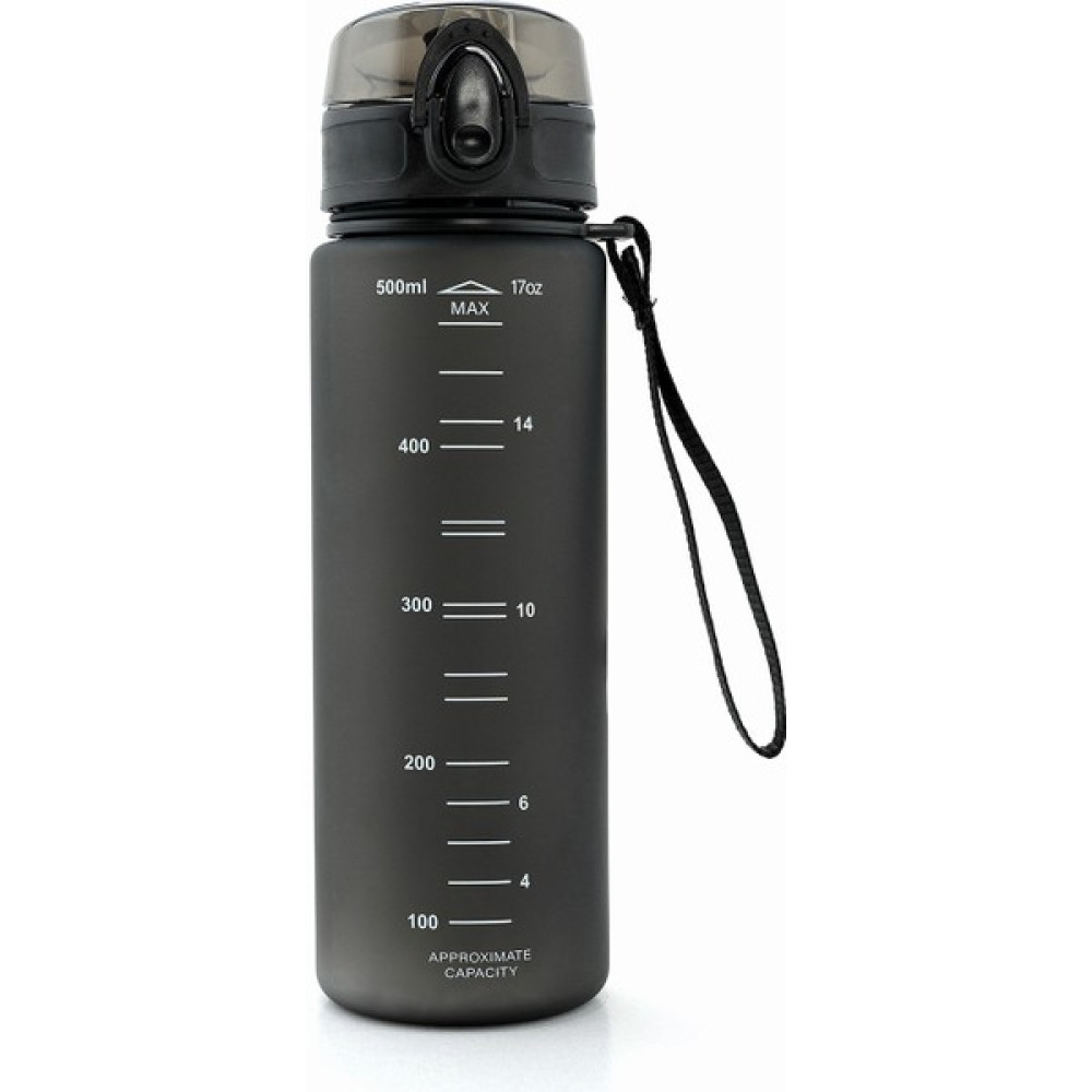 aldyoo Motivasyonel 500ML Su Matarası 0,5lt Su Şişesi Suluk Tritan Bpa Free Koku Sızdırma Yok - Koyu Siyah Suluk Fiyatı