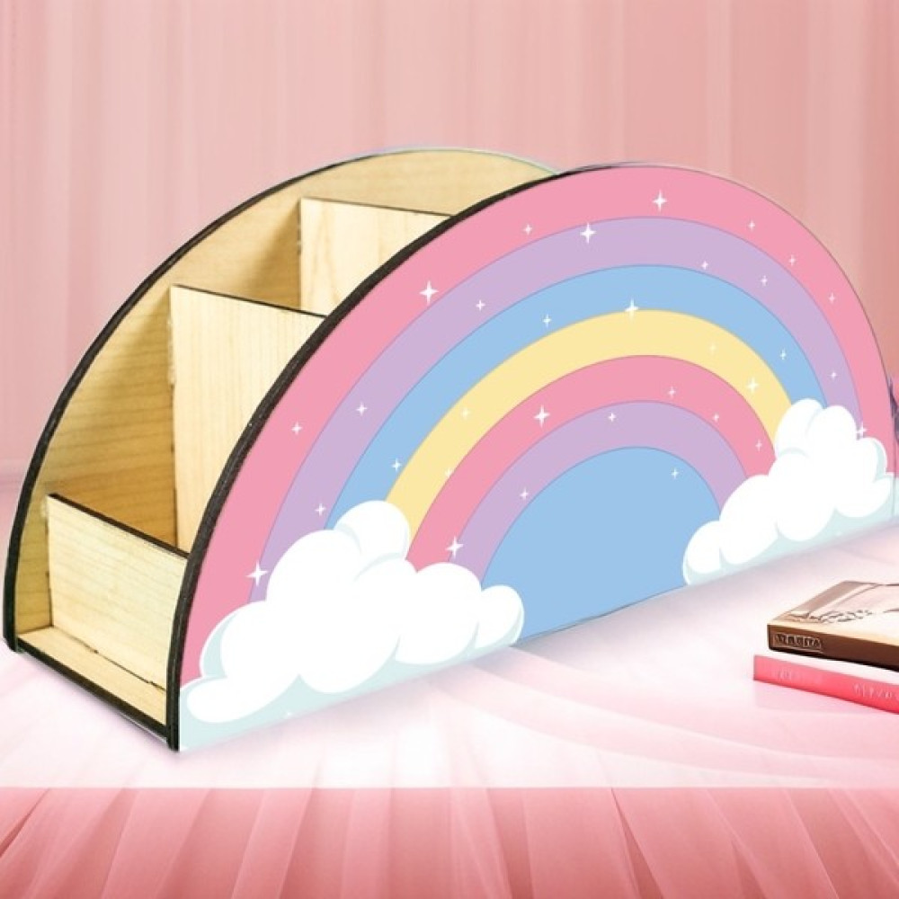 Alea Store Ahşap Gökkuşağı Çocuklar Için Masaüstü Kalemlik Kalem Kutusu Organizer Gökkuşağı Ahşap Kalemlik Fiyatı