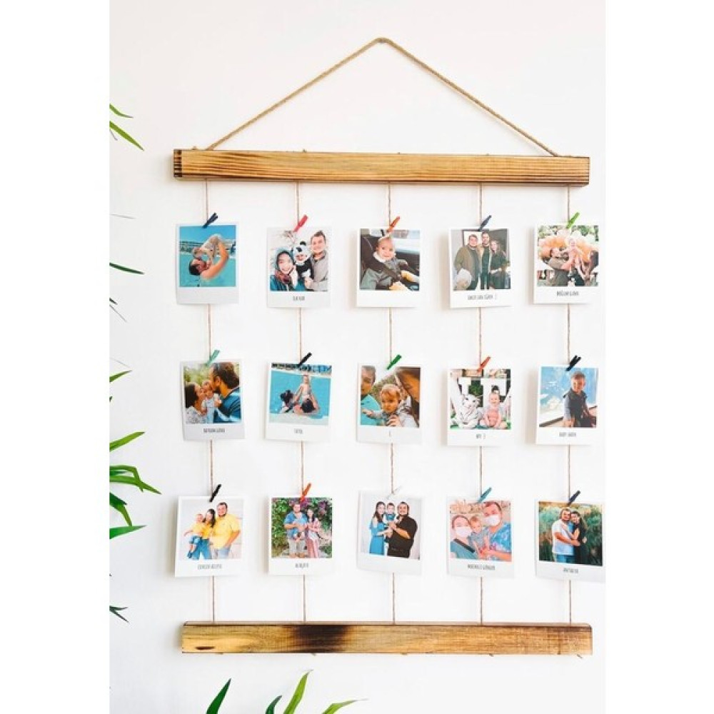 Aleda Ahşap Dikey Ipli Fotoğraf Panosu - 55x67 Resim & Fotoğraf Çerçevesi Fiyatı