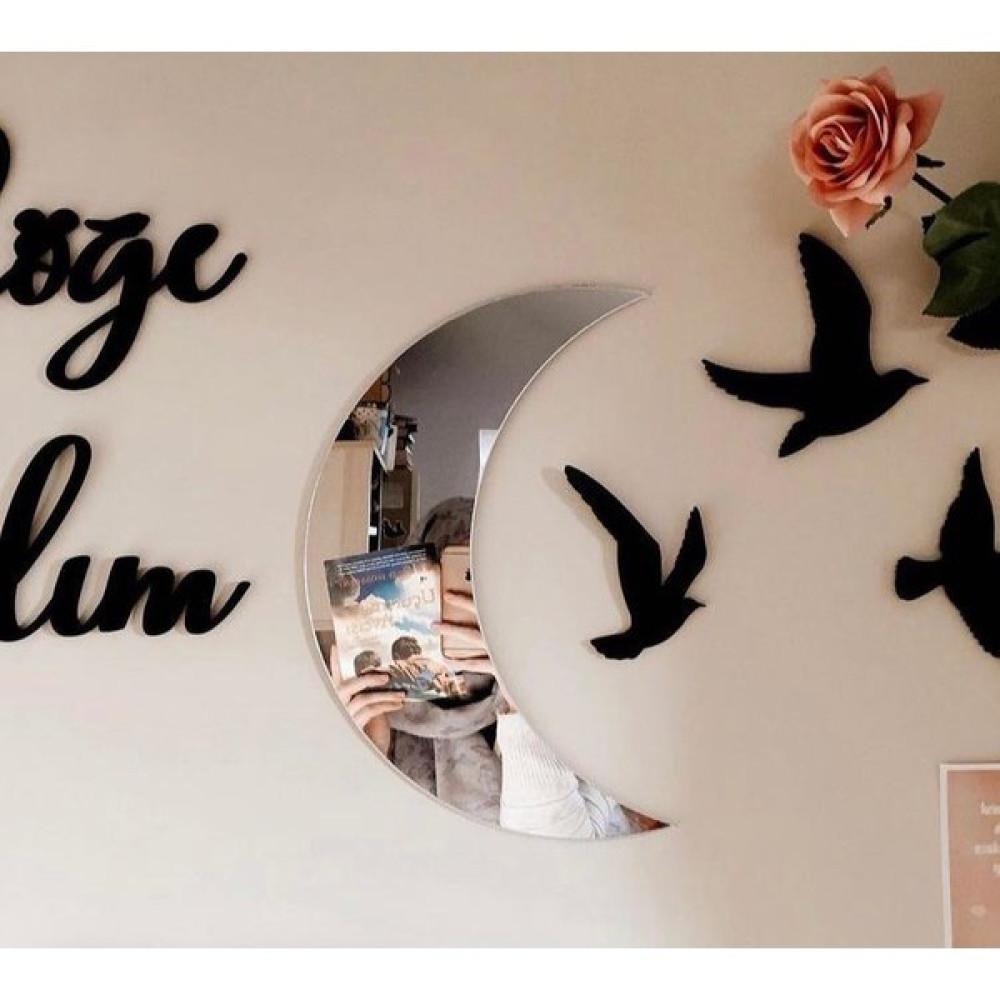 Aleda Ay Dekoratif Ayna - Ceviz - 30x30 Stickerlı Ayna Fiyatı