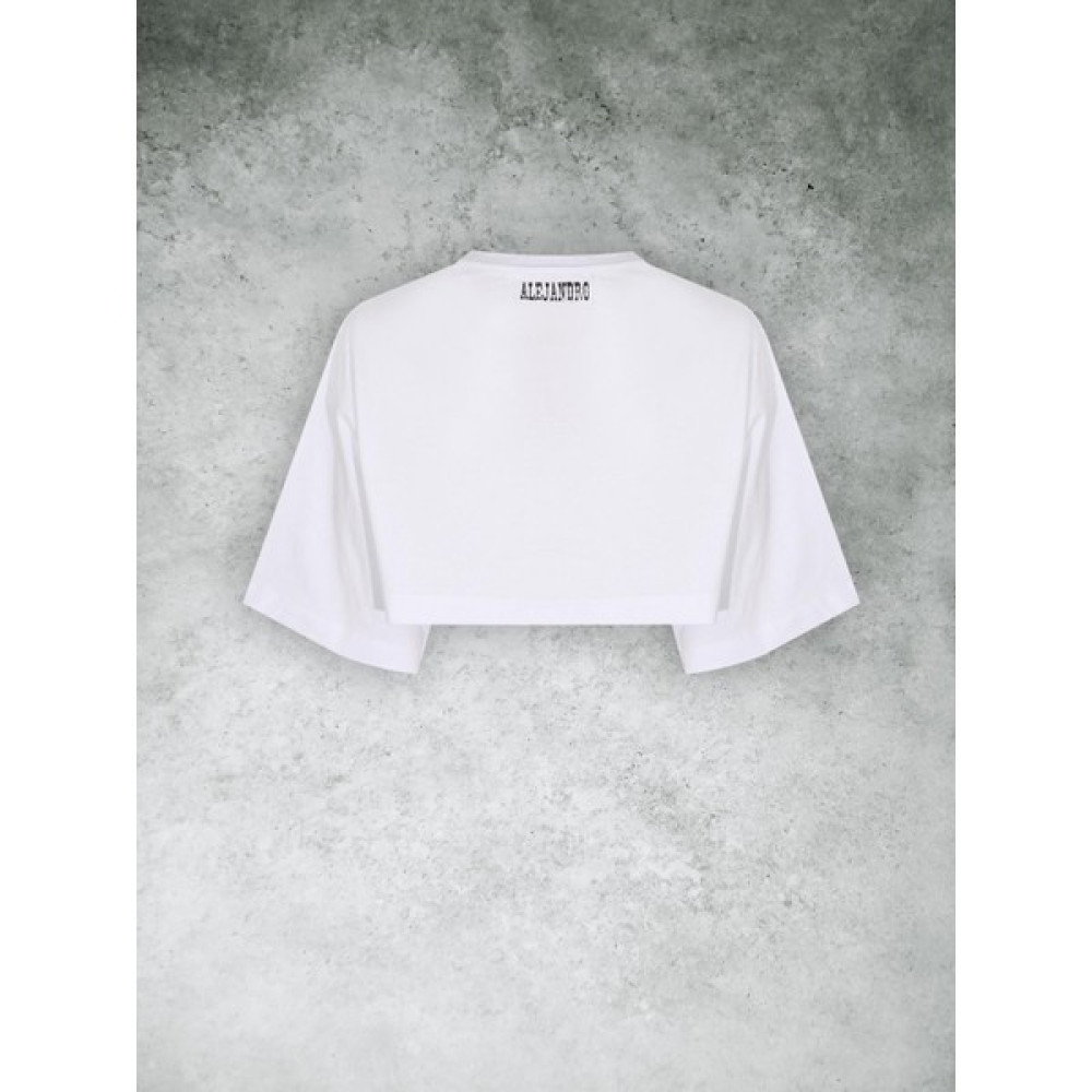 Alejandro Beyaz Crop Tshirt Bayan T-shirt Fiyatı