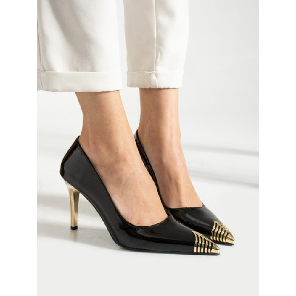 Alemdar Shoes Shıne Siyah Rugan Topuklu Ayakkabı Topuklu Ayakkabı Fiyatı
