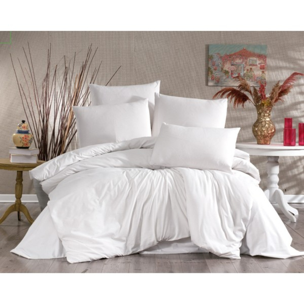 Alena Home Gold Serisi Düz Çift Kişilik Nevresim Takımı (Lastikli Çarşaflı) - Beyaz - 180 x 200 cm Nevresim Takımı Fiyatı