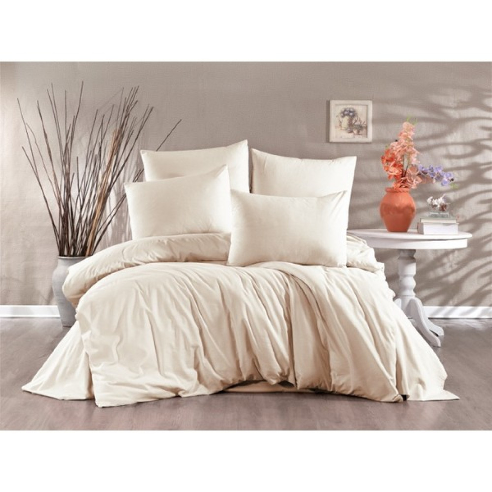 Alena Home Gold Serisi Düz Çift Kişilik Nevresim Takımı (Lastikli Çarşaflı) - Krem - 180 x 200 cm Nevresim Takımı Fiyatı