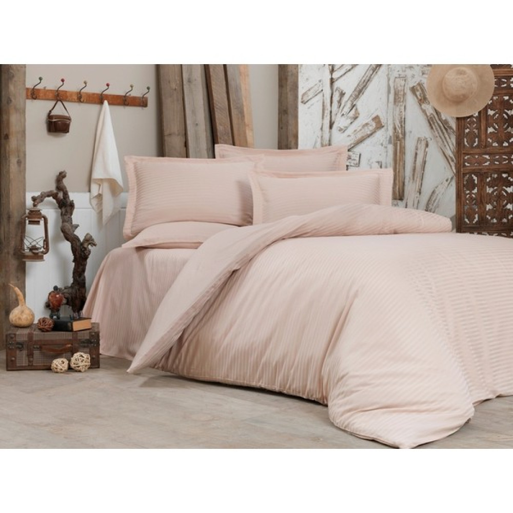 Alena Home Pamuklu Otel Serisi Çizgili Çift Kişilik Nevresim Takımı - Krem - 240 x 260 cm Nevresim Takımı Fiyatı