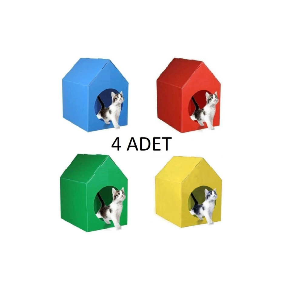 ALERUM 4Adet Kedi Köpek Evi Kulübesi Yuvası Plastik Demonte Taşınabilir Renk Stoğa Bağlı Evcil Hayvan Ürünleri Fiyatı