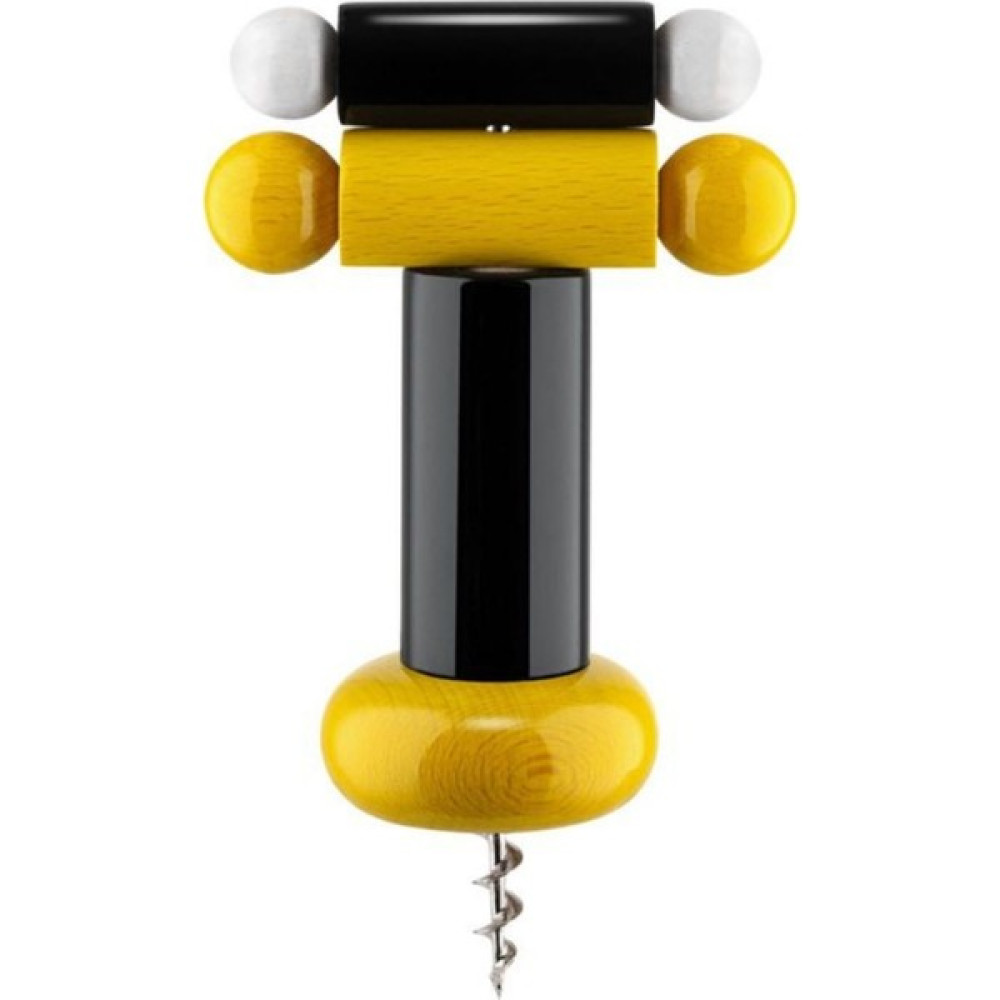 Alessi Ettore Sottsass Tirbüşon 18 cm x 6 cm Siyah-Sarı - Siyah Mutfak Gereçleri Fiyatı
