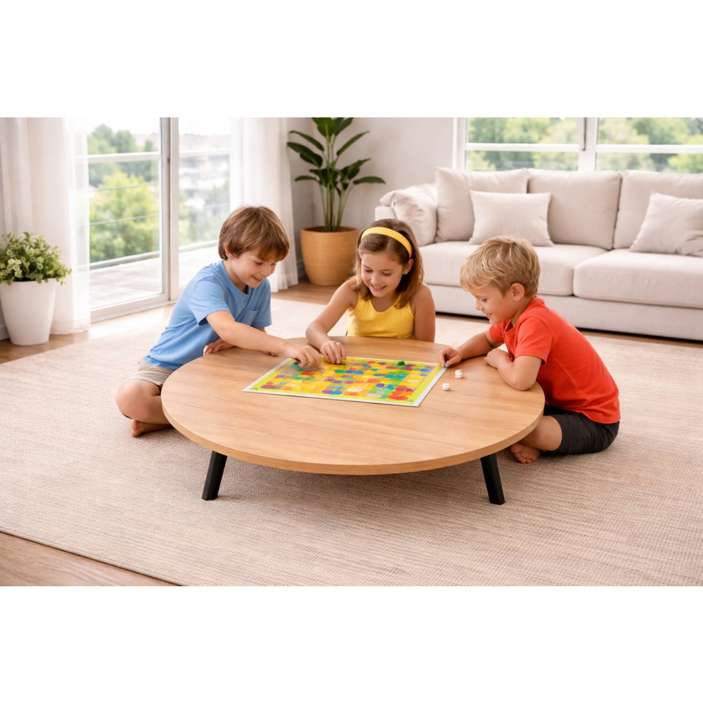 Alesta Life 100 cm Sonomo Katlanabilir Metal Ayaklı Yer Sofrası | Hamur Açma Tahtası | Oyun Masası - 21 cm Yükseklik - 100x100 Diğer Fiyatı