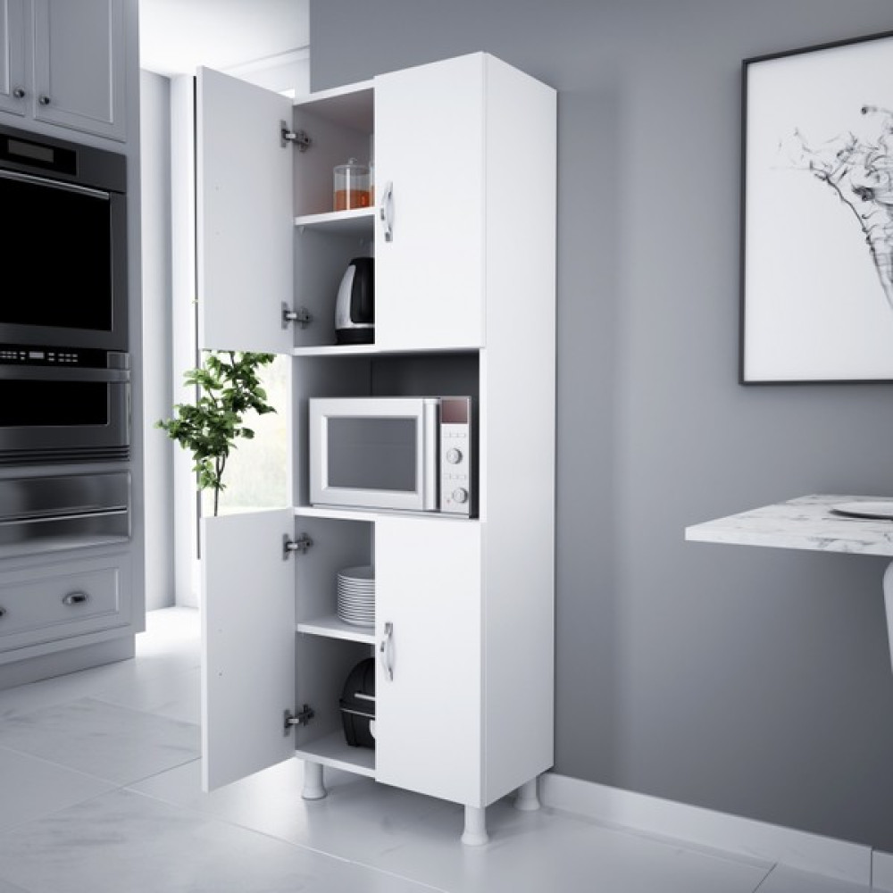 Alesta Life 4 Kapaklı Bölmeli Çok Amaçlı Dolap - Beyaz Gardrop & Dolap Fiyatı