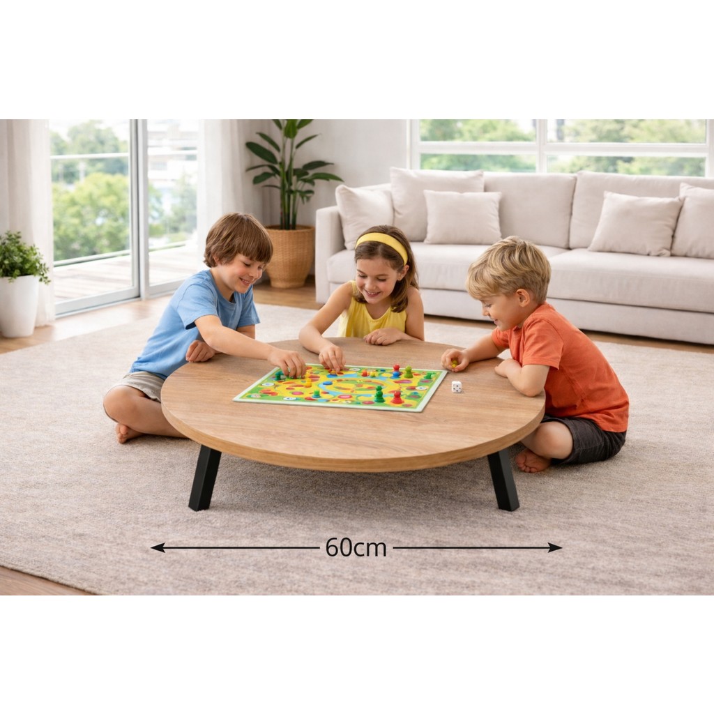 Alesta Life 60 cm Sonomo Katlanabilir Metal Ayaklı Yer Sofrası | Hamur Açma Tahtası | Oyun Masası - 21 cm Yükseklik - 60x60 Diğer Fiyatı