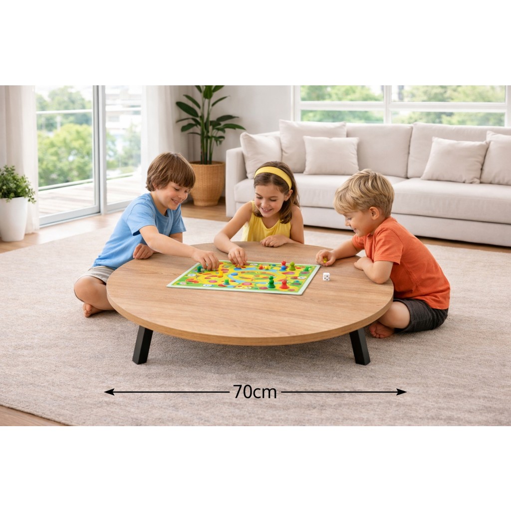 Alesta Life 70 cm Sonomo Katlanabilir Metal Ayaklı Yer Sofrası | Hamur Açma Tahtası | Oyun Masası - 21 cm Yükseklik - 70x70 Diğer Fiyatı
