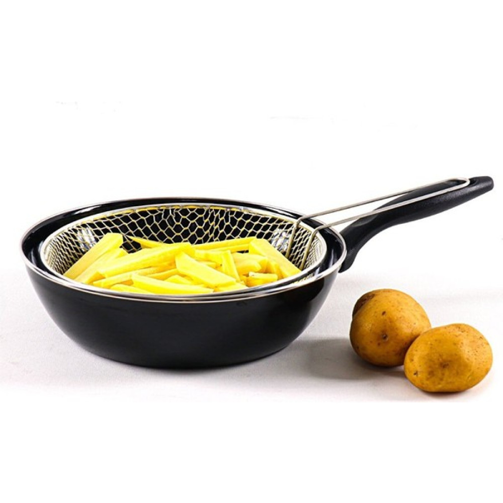 Alev Emaye Telli Kızartma Wok Tavası 26CM Tavalar Fiyatı