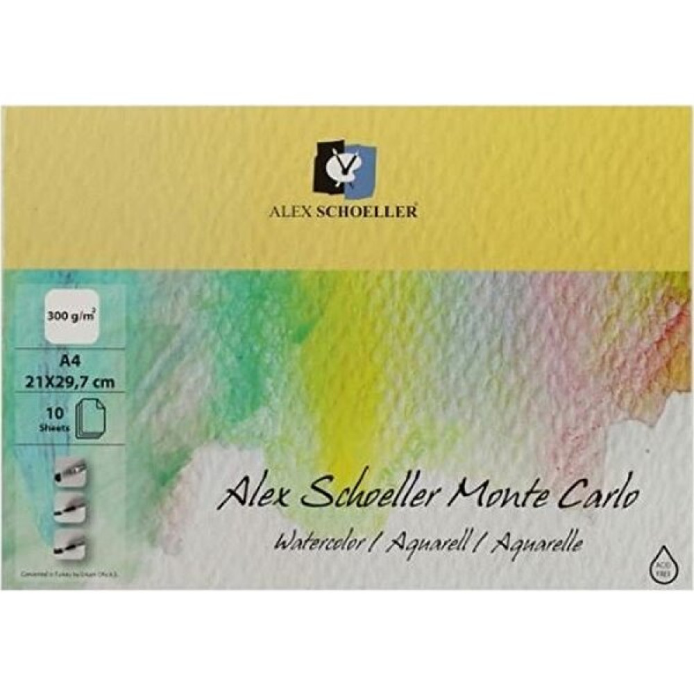 Alex Schoeller A4-300 gr Monte Carlo Watercolor Aqurell Suluboya Defteri 10 Yp. Defter & Kağıt Ürünleri Fiyatı