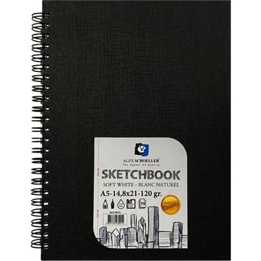 Alex Schoeller A5 120 gr 70 Yaprak Spiralli Eskiz Defteri ALX-9914 Defter & Kağıt Ürünleri Fiyatı