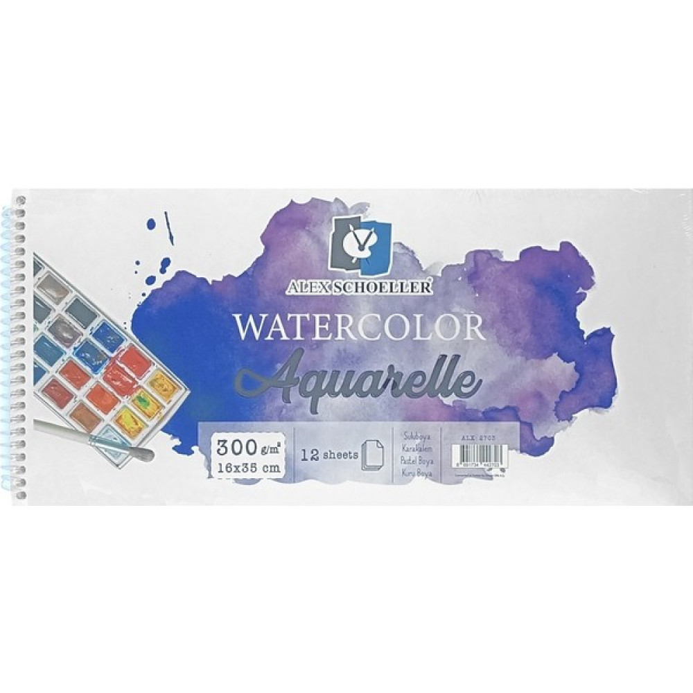 Alex Schoeller Aquarelle Suluboya Defteri 300GR 16X35CM Yardımcı Malzeme Fiyatı