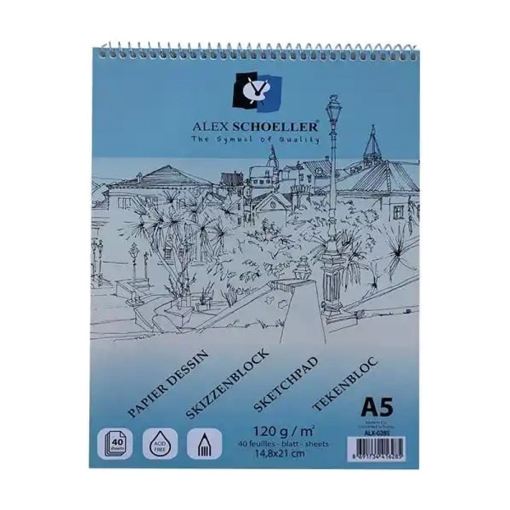 Alex Schoeller Eskiz Blok Spiralli A5 120 gr 40.lı ALX-0285 Oto Boyaları Fiyatı