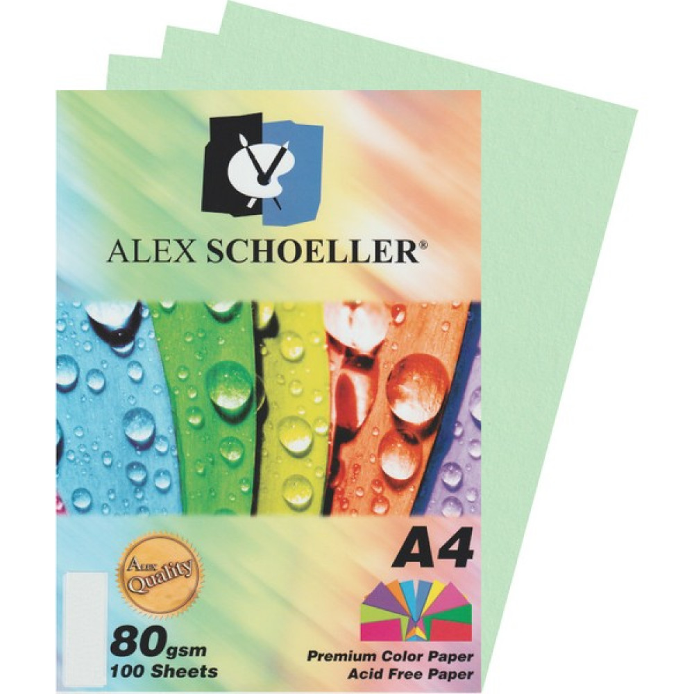 Alex Schoeller Renkli Kağıt 80GR A4 100 Adet Açık Yeşil Oto Boyaları Fiyatı
