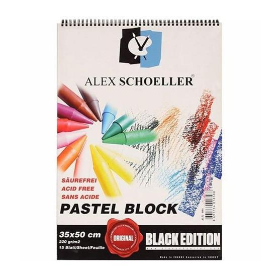 Alex Schoeller Siyah Spiralli 35x50 220 gr Pastel Blok