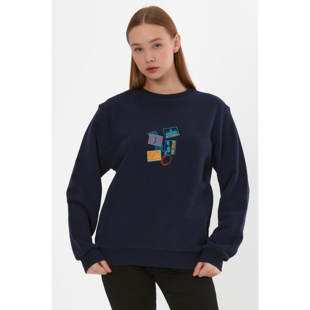 Alexandergardi Baskılı Ribanalı Sweatshirt (E22-75600) Bayan Sweatshirt Fiyatı