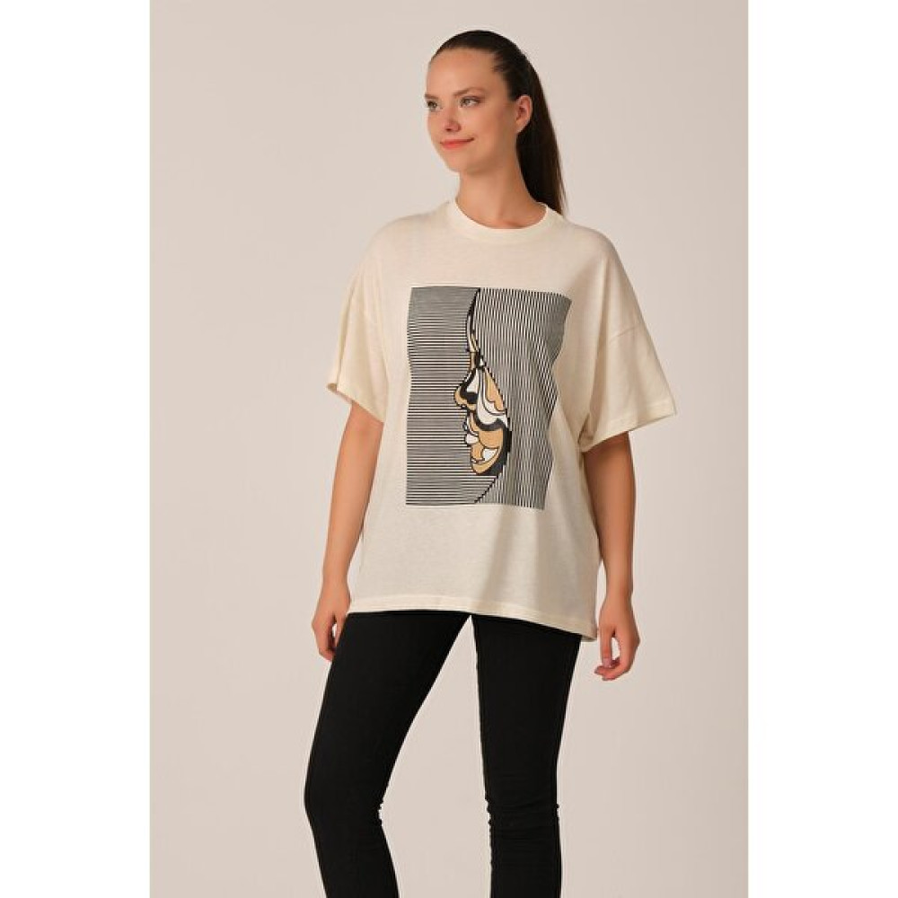 Alexandergardı Baskılı T-Shirt (B21-35000) Bayan T-shirt Fiyatı