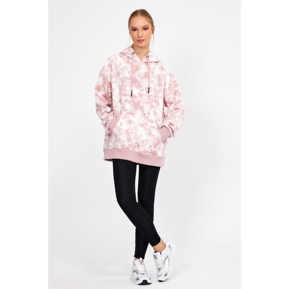 Alexandergardi Batik Kapüşonlu Şardonlu Oversize Sweatshirt UN-757A07 Bayan Sweatshirt Fiyatı