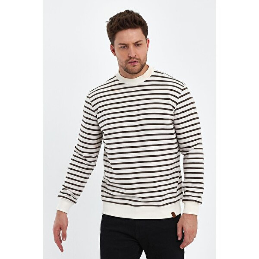 Alexandergardı Bisiklet Yaka Çizgili SWEATSHİRT(E23-761A-ERK) Erkek Sweatshirt Fiyatı