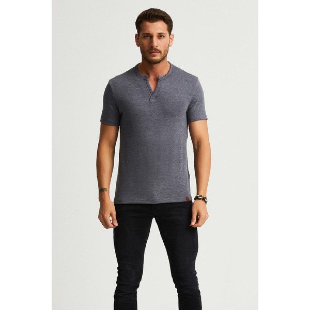 Alexandergardı Yaka Detaylı T-Shirt (E22-70900) Erkek T-shirt Fiyatı