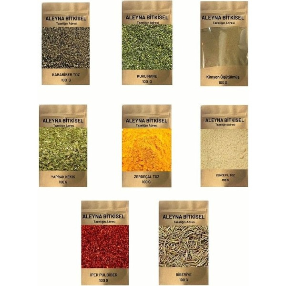 Aleyna Bitkisel Maxi Baharat Seti 100 gr 8li - 1 Adet Oto Boyaları Fiyatı