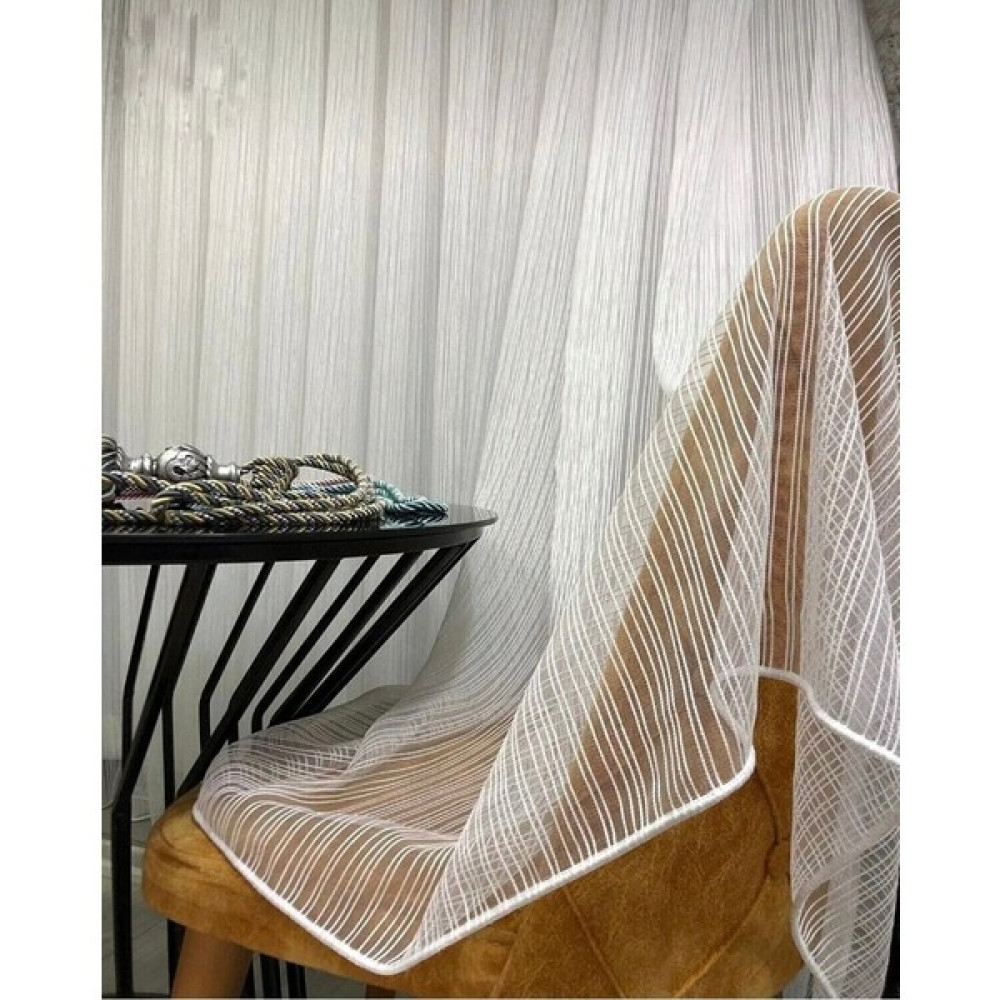 Aleyna Home Taç Çizgili Naturel Tül Perde Kullanıma Hazır Ekstraforlu Pilesiz - 170 x 200 cm - Kırık Beyaz Tül Perde Fiyatı