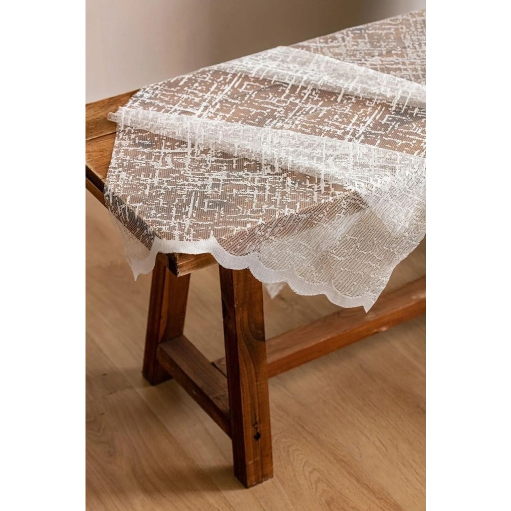 Aleyna Home Taç Şantuk Kullanıma Hazır Ekstraforlu Pilesiz Örme Tül Perde Tek Kanat - Krem 560 x 270 cm Tül Perde Fiyatı