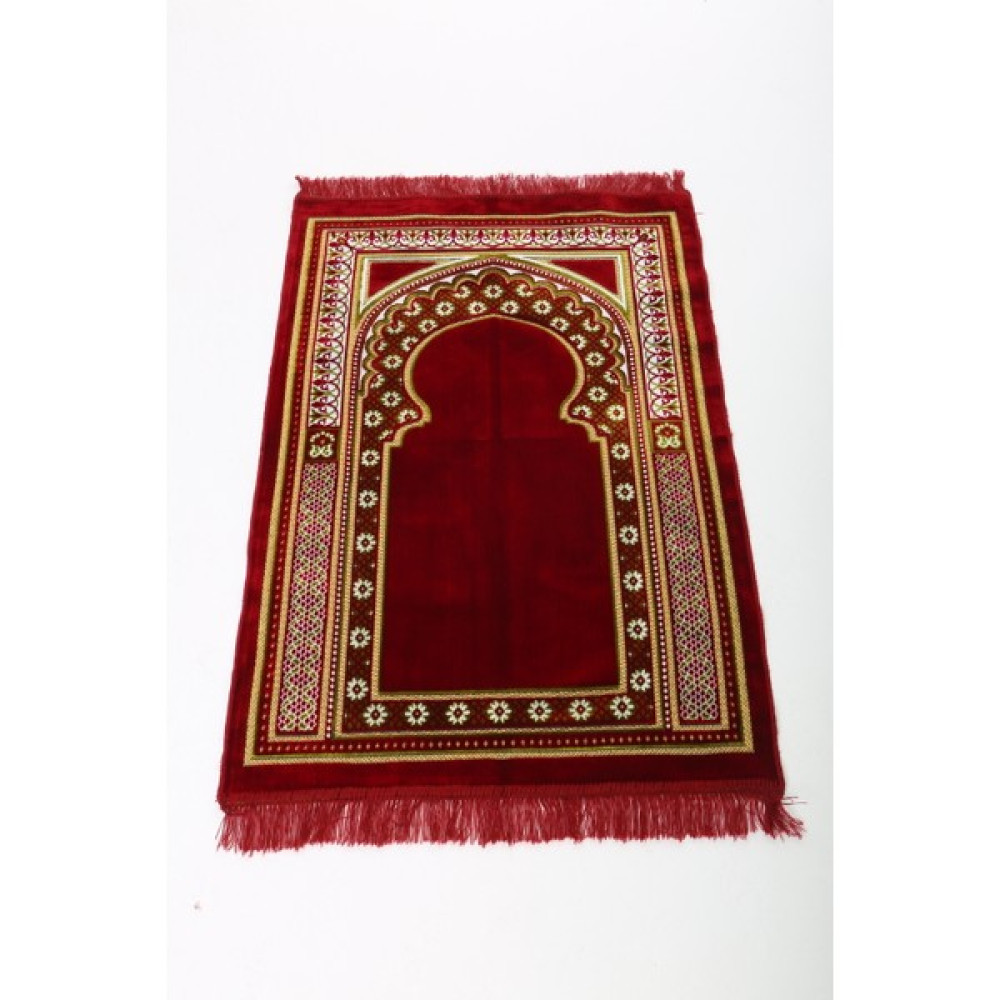 Aleyna Kadife Seccade, Lüx Kadife Seccade. Hac Hediyelik Kadife Seccade. Namazlık. - 70 x 100 cm - Bordo Seccade Fiyatı