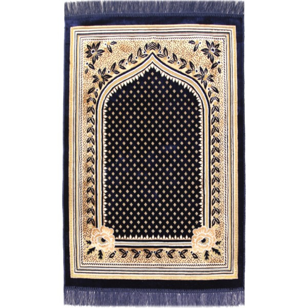 Aleyna Kadife Seccade, Lüx Kadife Seccade, Hac Hediyelik Kadife Seccade, Namazlık - 70 x 110 cm - Lacivert Seccade Fiyatı