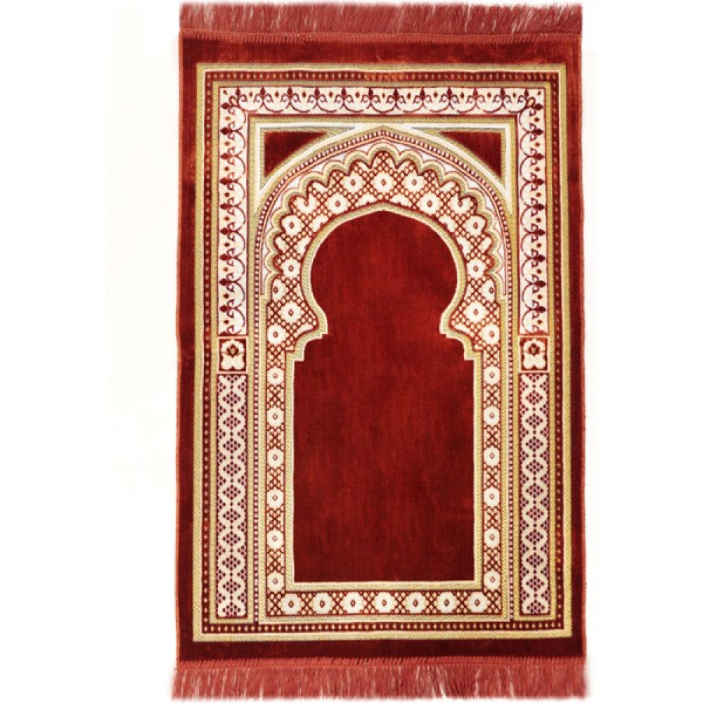 Aleyna Kadife Seccade, Seccade, Lüx Kadife Seccade, Hac Hediyelik Kadife Seccade, Namazlık,çeyizlik Seccade - 70 x 110 cm - Kiremit Seccade Fiyatı
