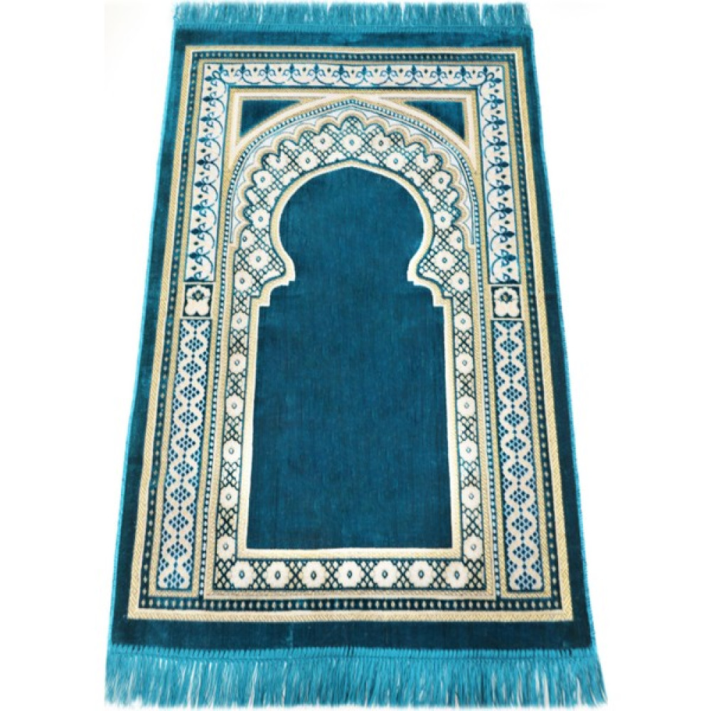 Aleyna Kadife Seccade, Seccade, Lüx Kadife Seccade, Hac Hediyelik Kadife Seccade, Namazlık,çeyizlik Seccade - 70 x 110 cm - Petrol Mavisi Seccade Fiyatı