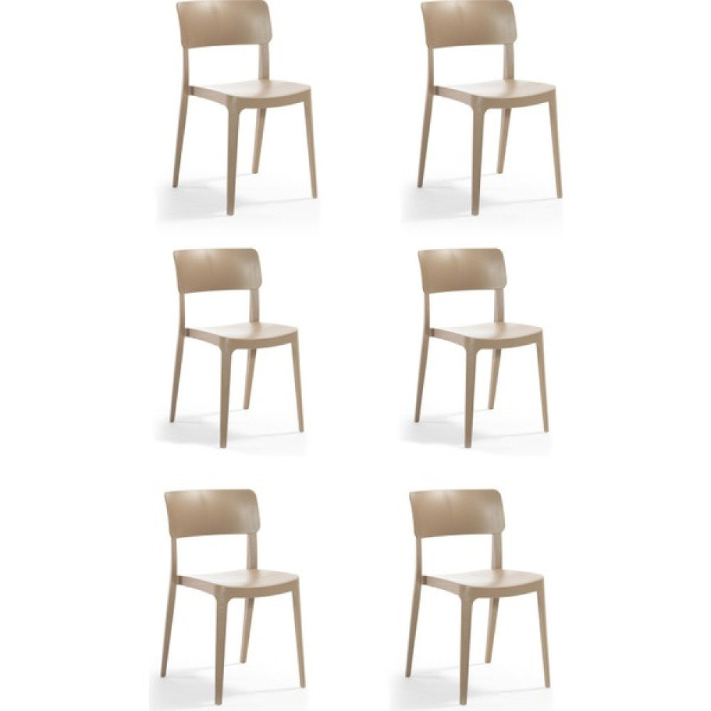 Alezy Pano Renkli Sandalye 6'lı Set Cappucino Bahçe Sandalyesi Fiyatı