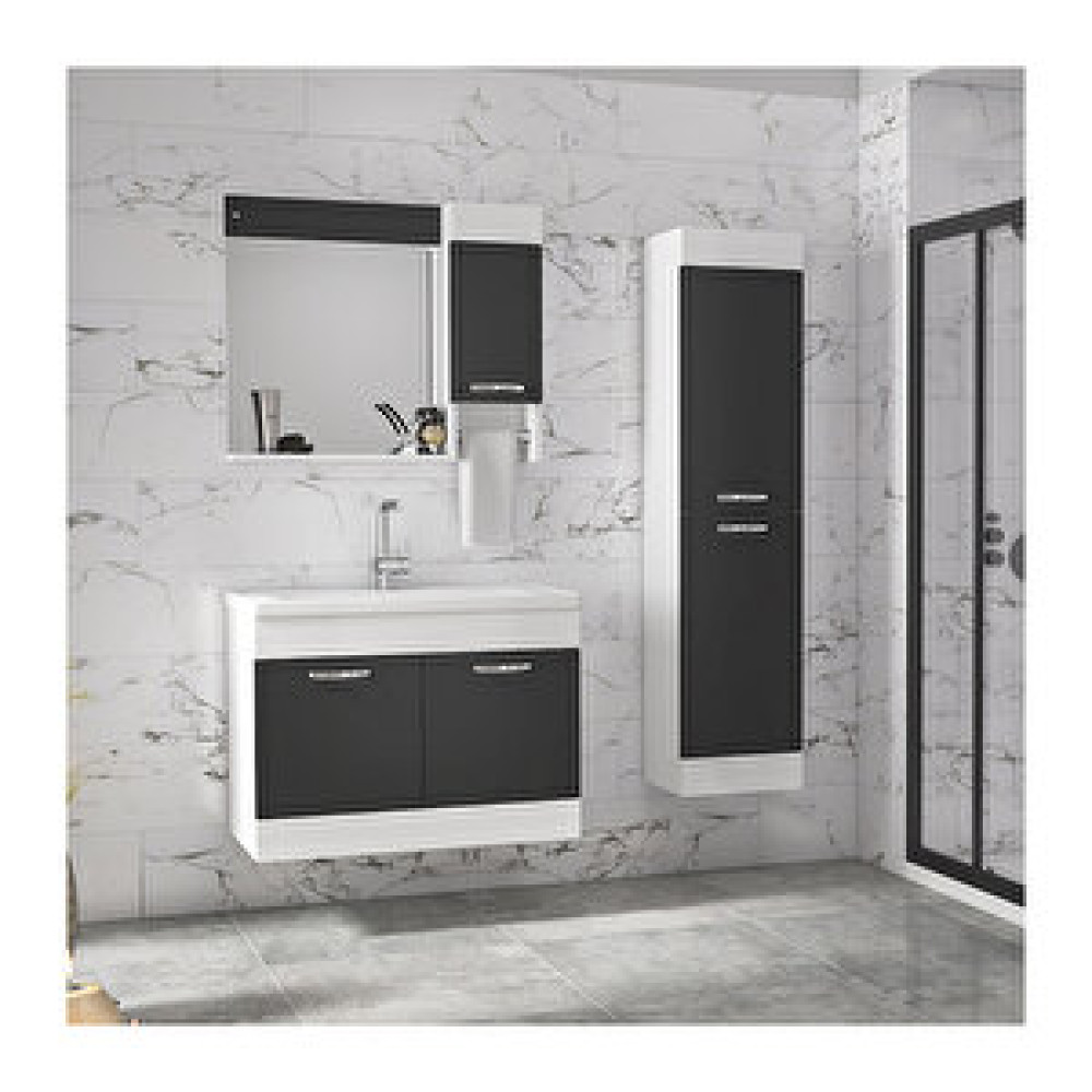 Alfa Banyo Blanka Gri 80+35 Cm Banyo Dolabı Takımı Banyo Dolabı / Mobilyası Fiyatı