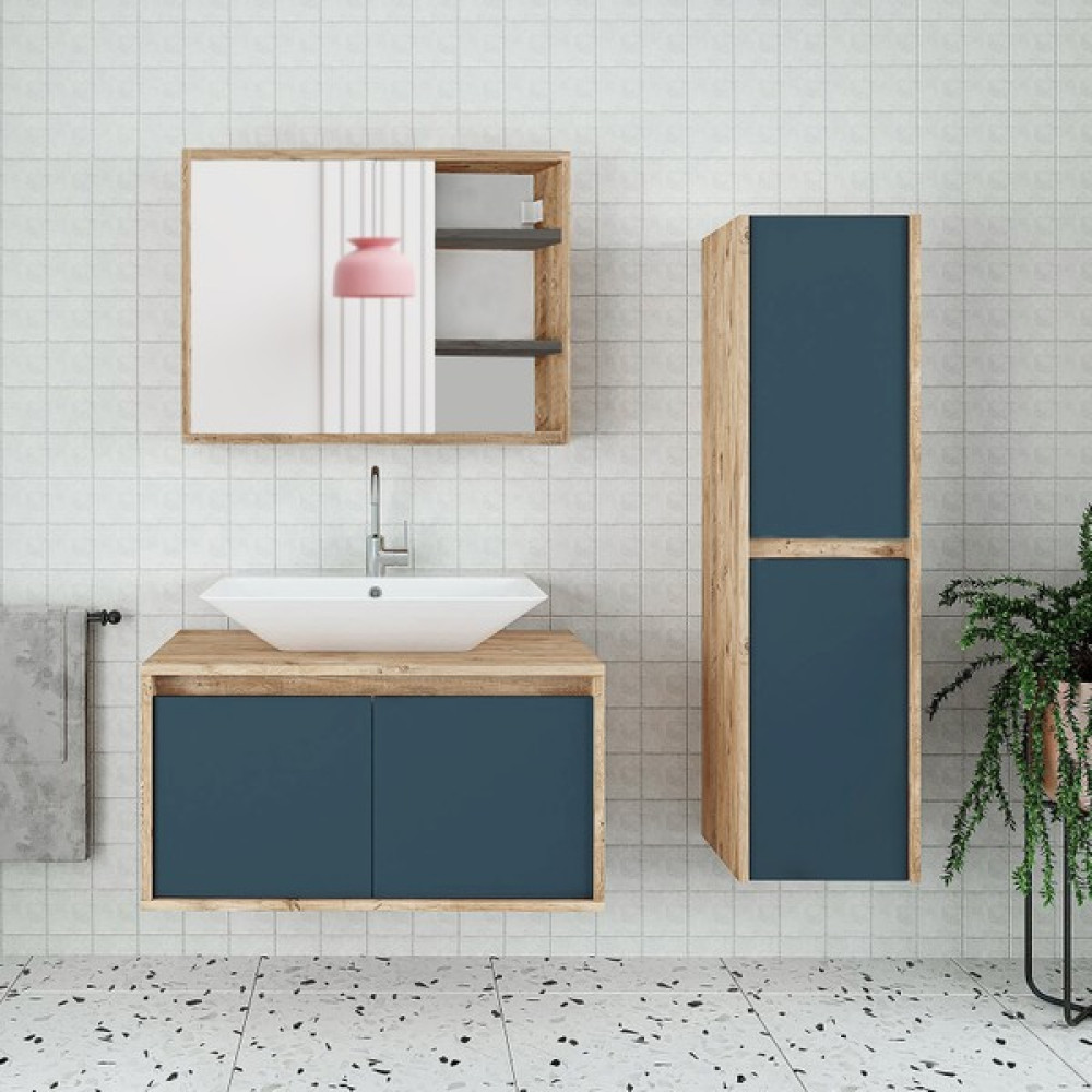 Alfa Banyo Esla 80-35 cm Boy Dolaplı Lavabolu Banyo Dolabı Takımı Banyo Dolabı / Mobilyası Fiyatı