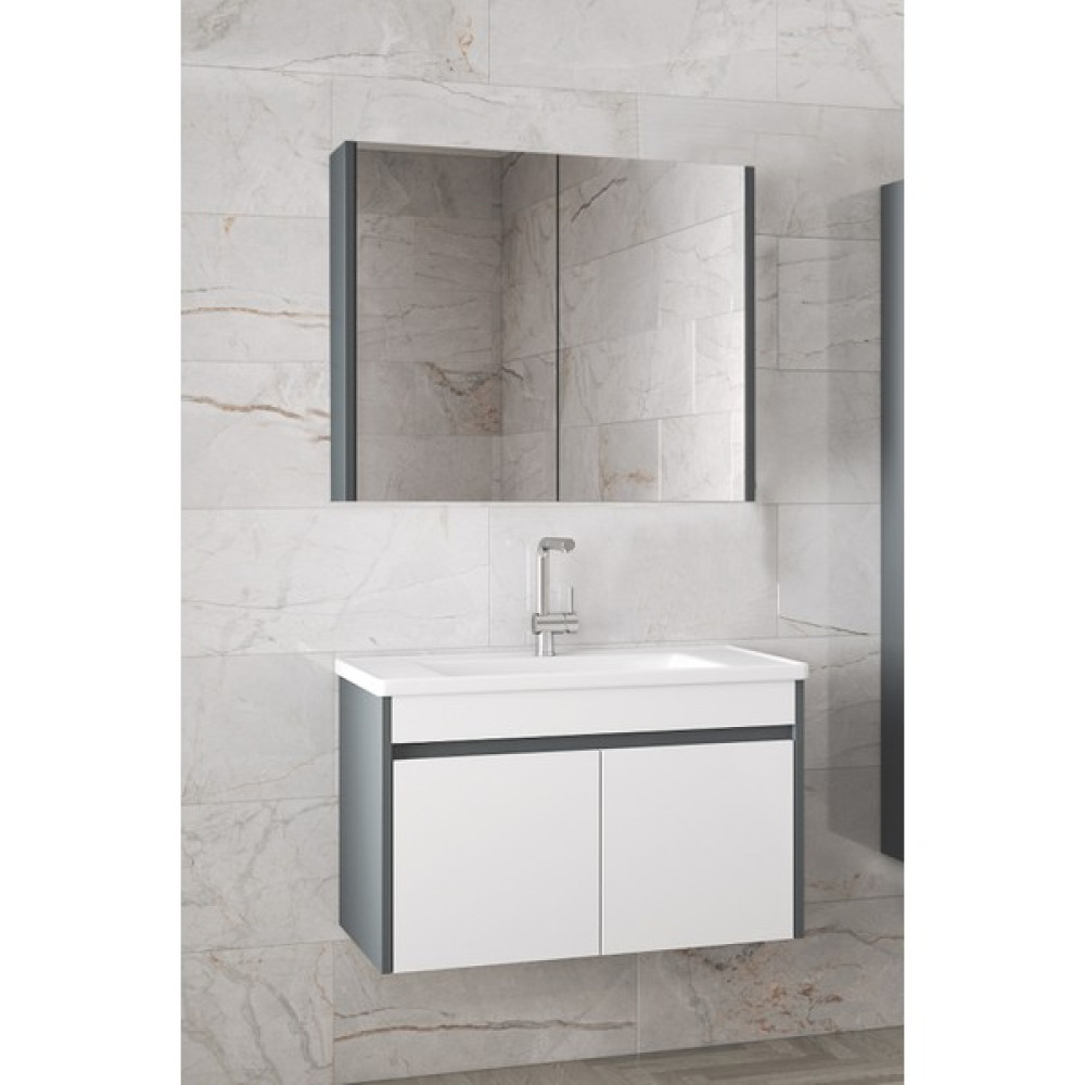Alfa Banyo Estella Ea-65 cm Mdf-Ayna Dolaplı, Lavabolu Banyo Dolabı Takımı**demonte Değil** Banyo Dolabı / Mobilyası Fiyatı