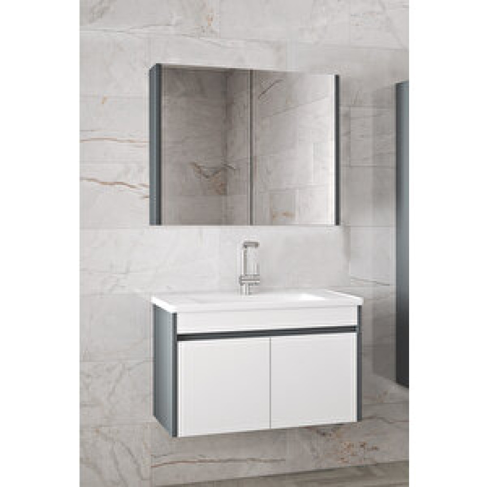 Alfa Banyo Estella Ea-65 Cm Mdf-Ayna Dolaplı, Seramik Lavabolu Banyo Dolabı Takımı Banyo Dolabı / Mobilyası Fiyatı