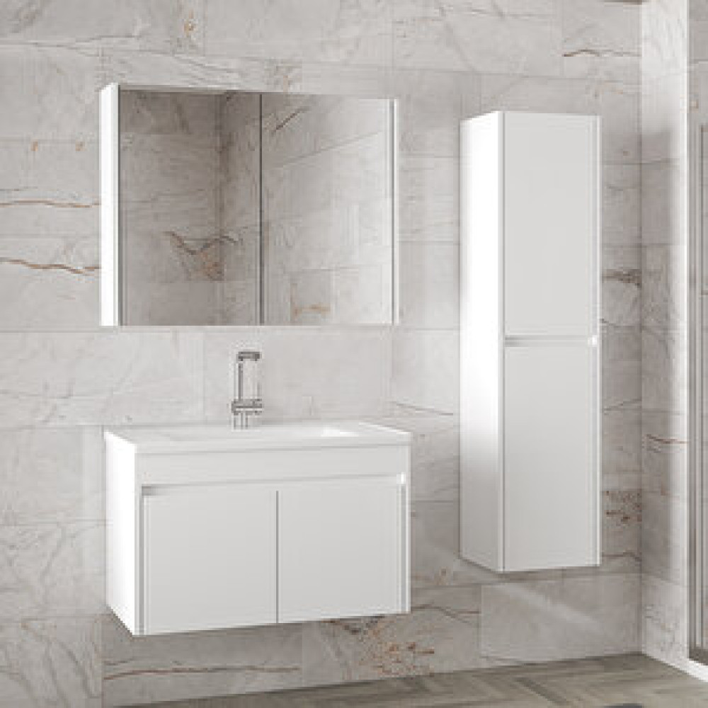 Alfa Banyo Estella-Ea Beyaz 65 cm + 35 Cm Mdf-Seramik Lavabolu Banyo Dolabı Takımı Banyo Dolabı / Mobilyası Fiyatı